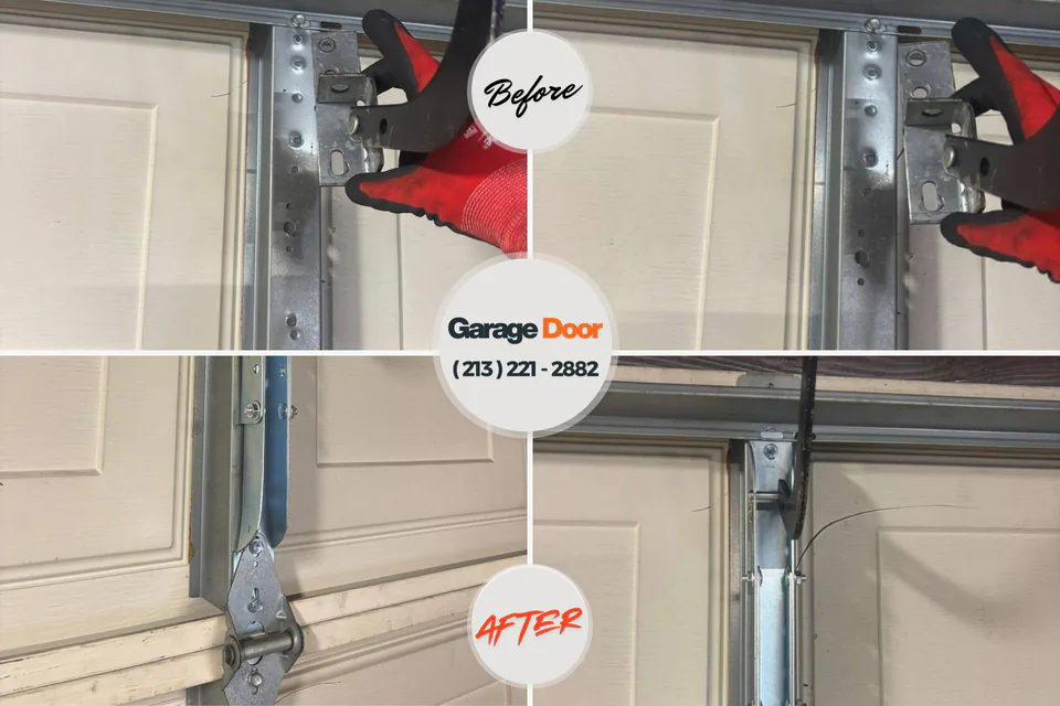 Before and after: garage door repair Elm Springs, AR